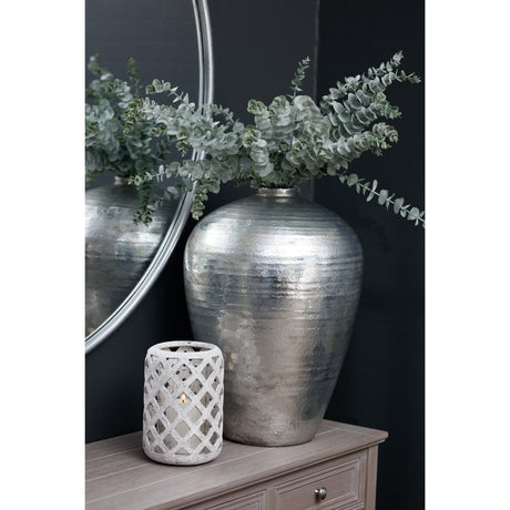 hammered silver astral vase