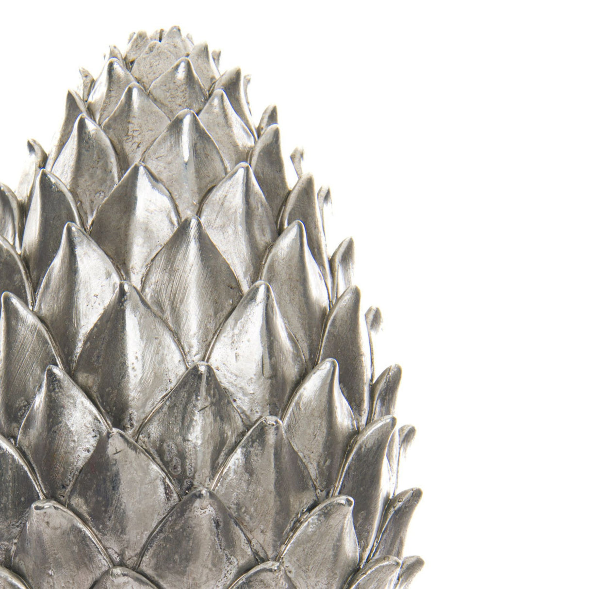 tall silver pinecone finial