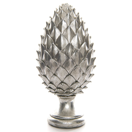 tall large silver pinecone finial