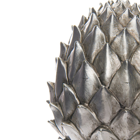 large silver pinecone finial