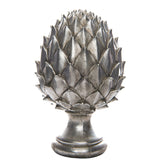 large silver pinecone finial