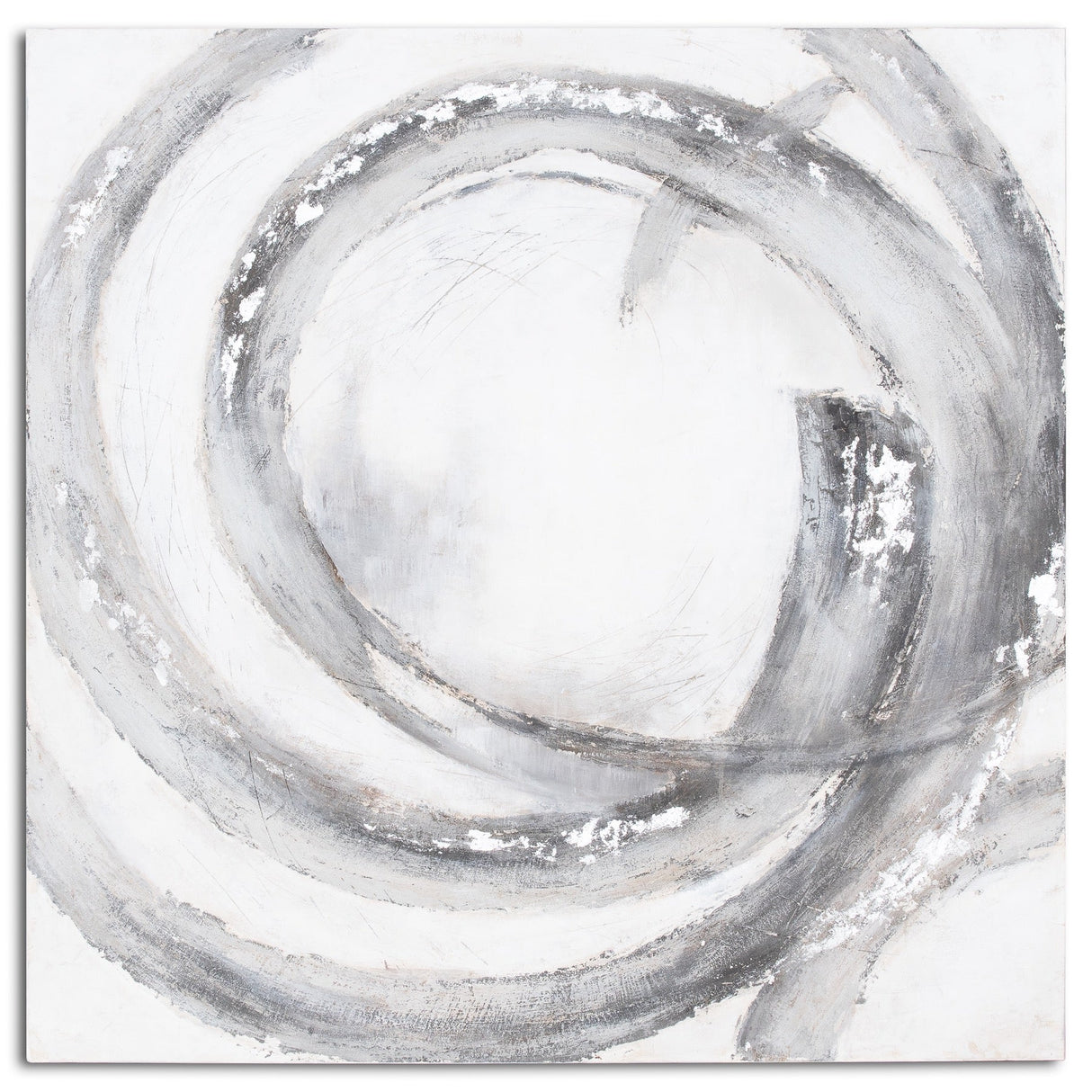 Vivienne Silver And Grey Hand Painted Canvas