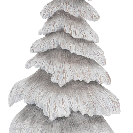 carved wood effect grey small snowy tree