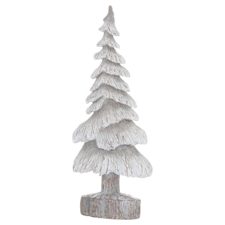 carved wood effect grey small snowy tree