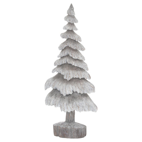 carved wood effect grey snowy tree