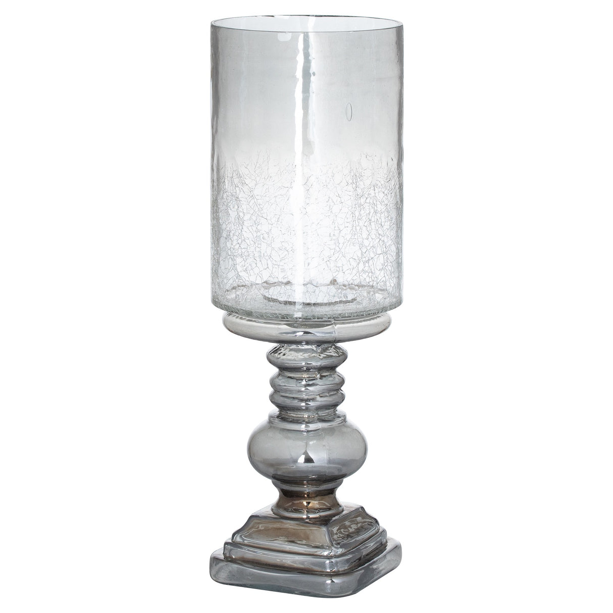 smoked midnight glass candle holder