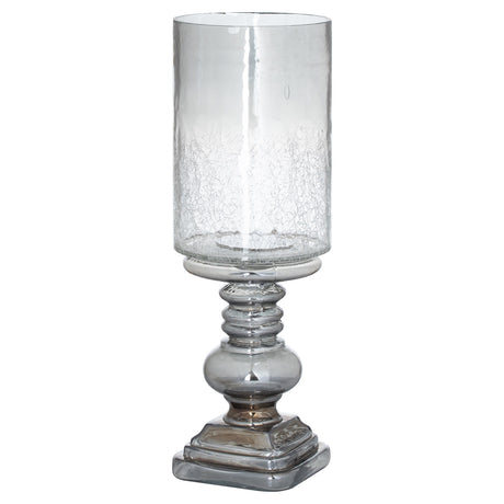 smoked midnight glass candle holder