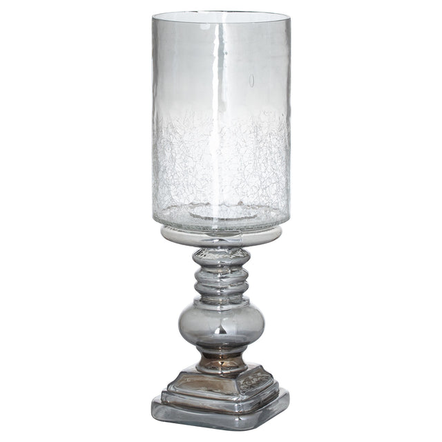 smoked midnight glass candle holder