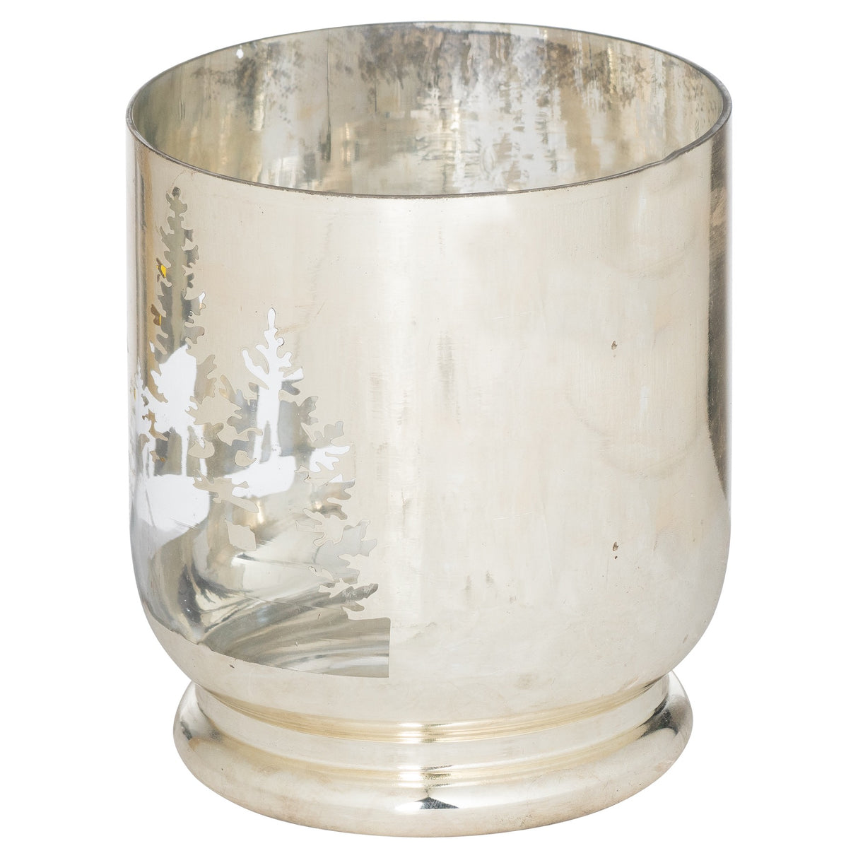 the noel collection silver forest medium candle holder