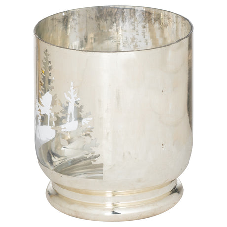 the noel collection silver forest medium candle holder