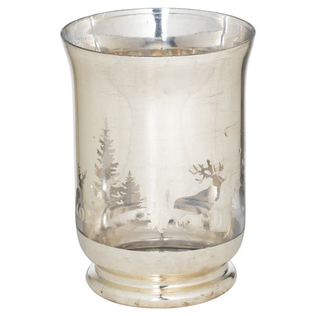 the noel collection silver forest large candle holder