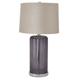 Ambre Metallic Glass Lamp With Velvet Shade