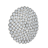 large round convex antiqued silver multi mirror