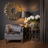 evi antique silver sunburst mirror