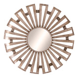 evi antique silver sunburst mirror