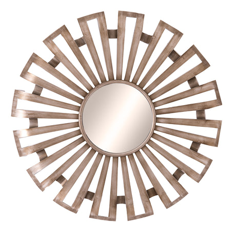 evi antique silver sunburst mirror