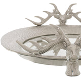 large mirrored tray with stag heads