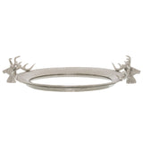 Francine Large Mirrored Tray With Stag Heads