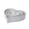 set of three large matt white ceramic dishes