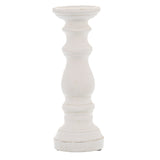 matt white small ceramic column candle holder