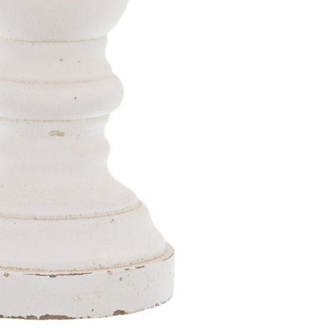 matt white ceramic column candle holder