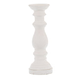Gaelle Matt White Ceramic Column Candle Holder