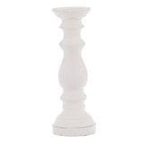 matt white ceramic column candle holder