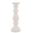 matt white large ceramic column candle holder