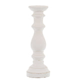 Ines Matt White Ceramic Column Candle Holder