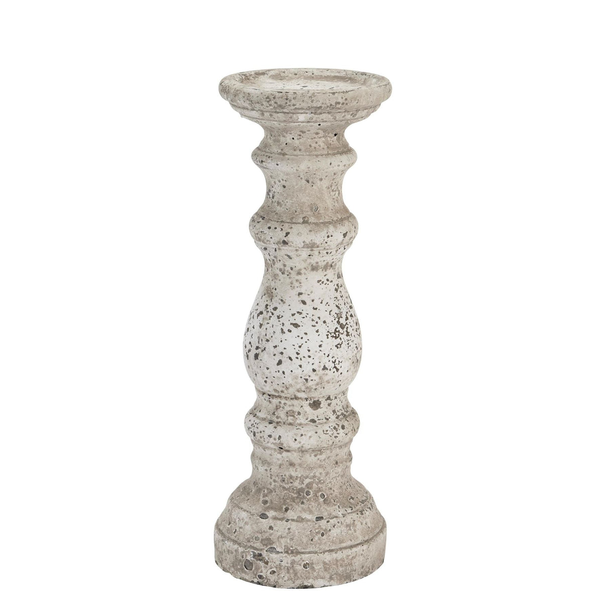 Maelle Small Stone Ceramic Column Candle Holder