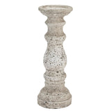 large stone ceramic column candle holder