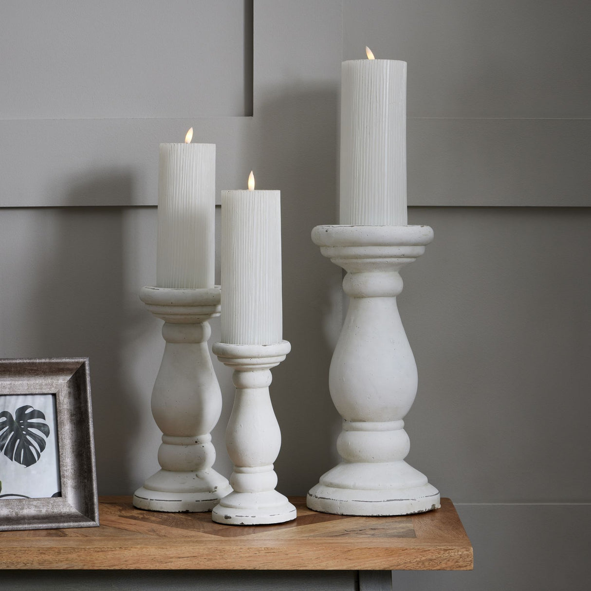 small matt white ceramic candle holder