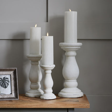 small matt white ceramic candle holder