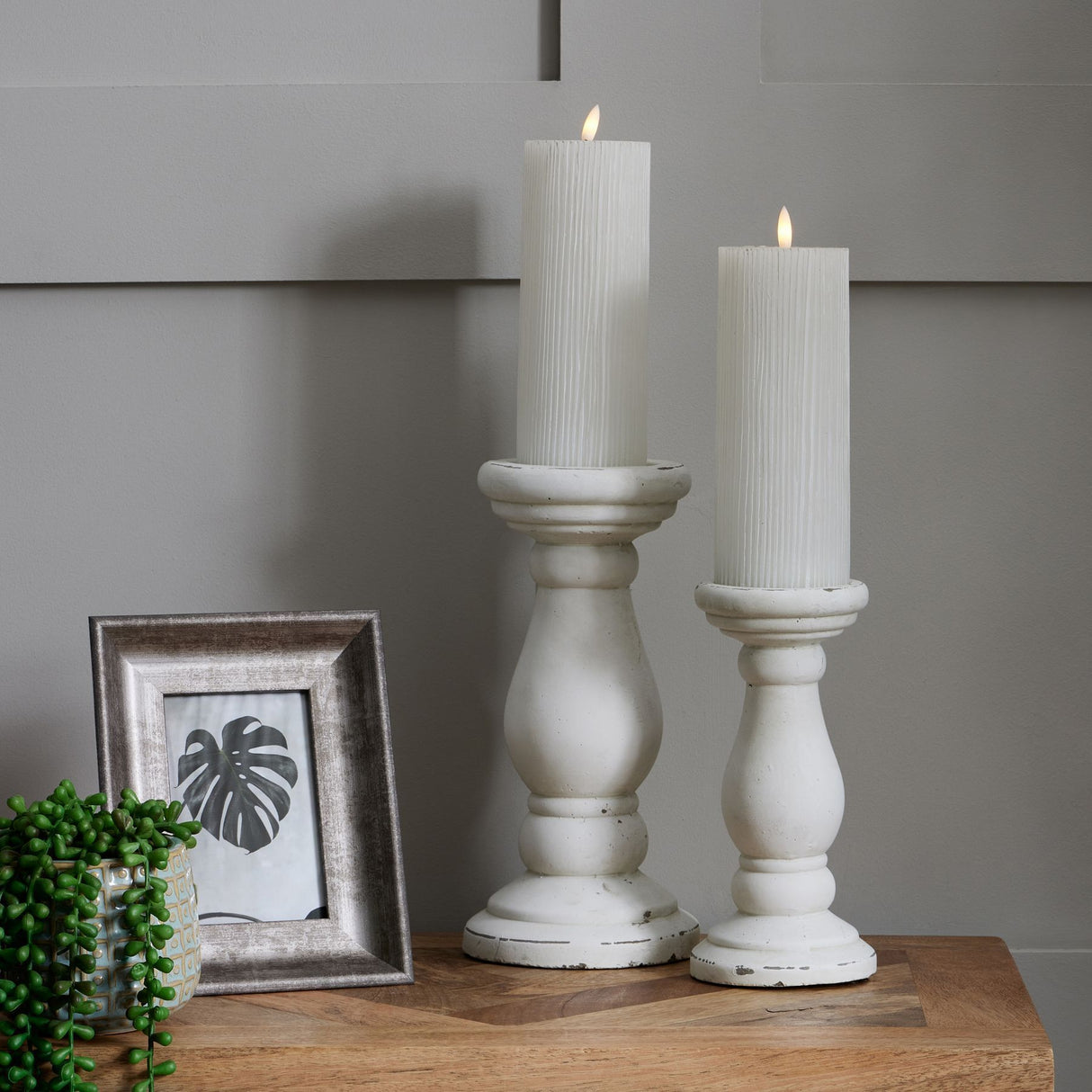 small matt white ceramic candle holder
