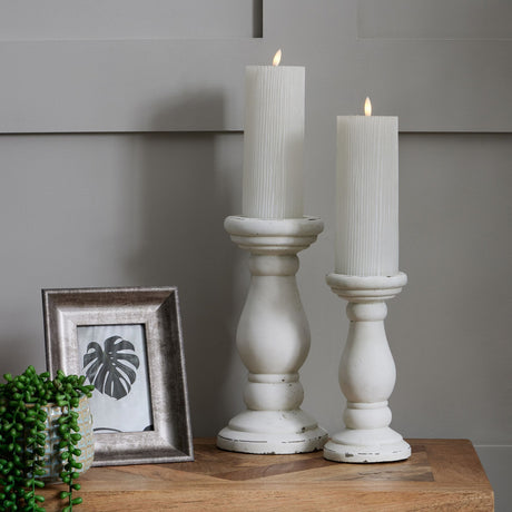 small matt white ceramic candle holder