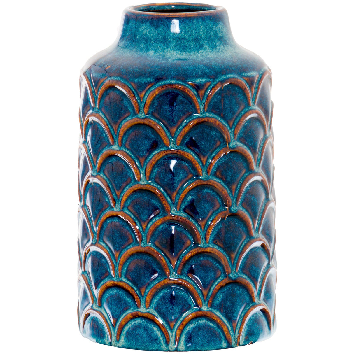 Gabrielle Collection Scalloped Indigo Vase