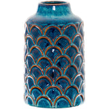 Gabrielle Collection Scalloped Indigo Vase