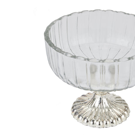 small fluted glass display bowl