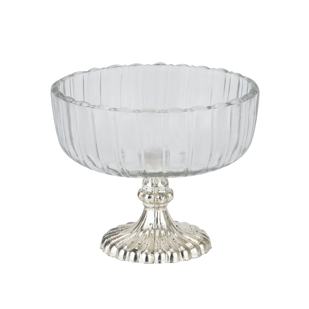 small fluted glass display bowl