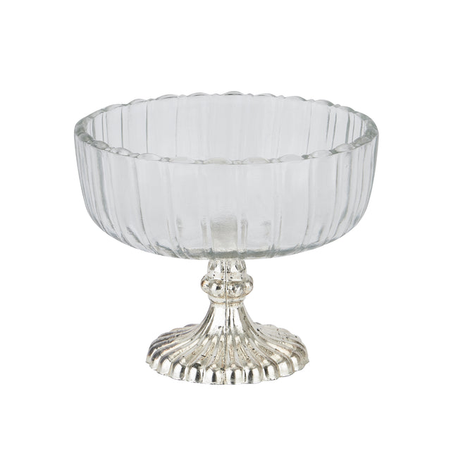 small fluted glass display bowl