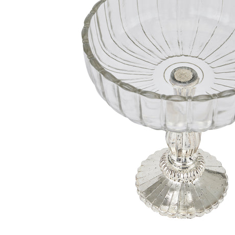 medium fluted glass display bowl