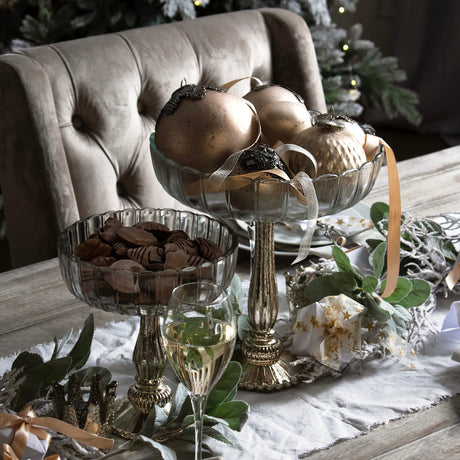 medium fluted glass display bowl
