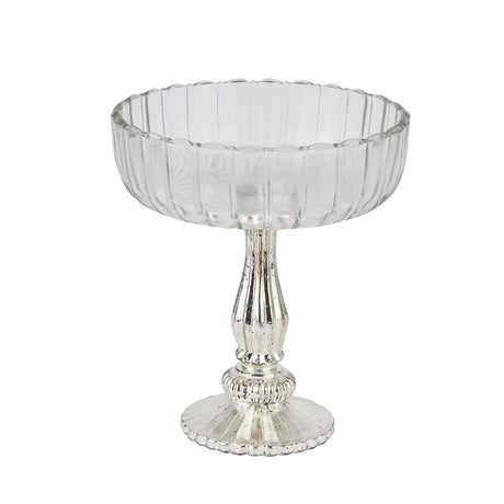 medium fluted glass display bowl