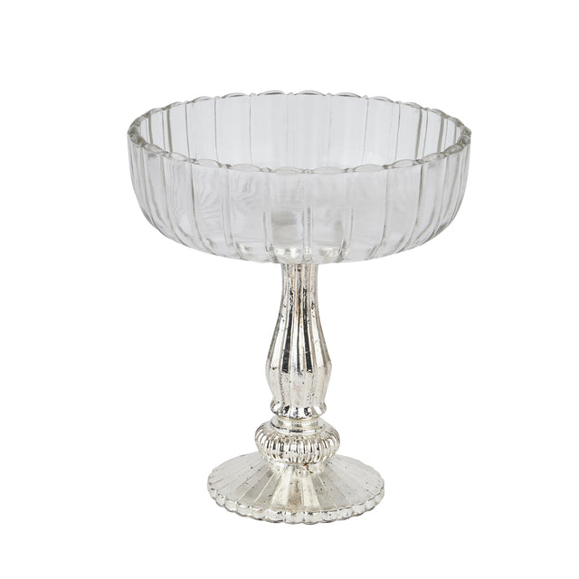 medium fluted glass display bowl