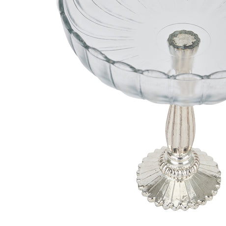large fluted glass display bowl