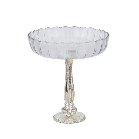 large fluted glass display bowl