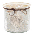 mercury hammered heart large candle holder