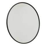 Camille Black Large Circular Metal Wall Mirror