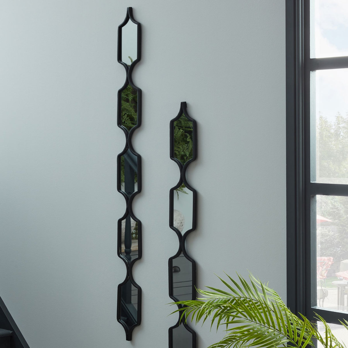 decorative black hanging mirror