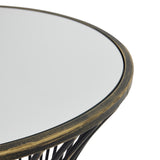 concaved mirrored side table